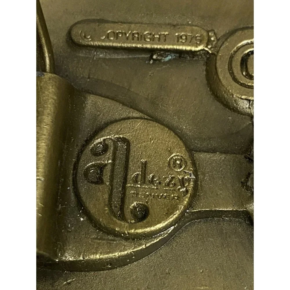 AMERICAN REVOLUTION BICENTENNIAL BELT BUCKLE 1776-1976 SOLID BRASS‎ VINTAGE